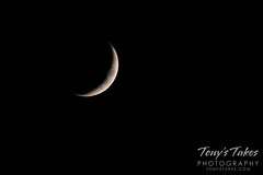 November 7, 2021 - A beautiful waxing crescent moon over Thornton. (Tony's Takes)