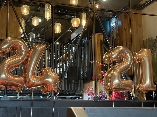 Foilballoon Number 24 en 21 Birthday Cafe in the City Rotterdam