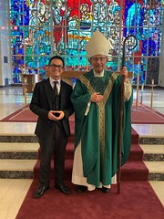 •Seminarian Chandler Villanueva with Bishop Persico