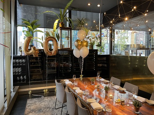 Table Decoration 6 balloons en Foilballoon Number 40 Birthday Anniversary Joelia Hilton Hotel Weena Coolsingel Rotterdam