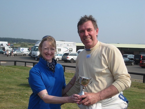 Jane presents Nick with trophy at Snetterton 2012