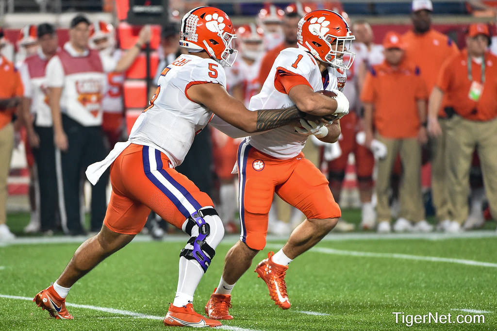 Clemson Football Photo of DJ Uiagalelei and Will Shipley and iowastate
