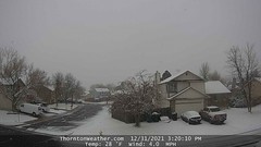 December 31, 2021 - Our first respectable snow of the season. (ThorntonWeather.com)
