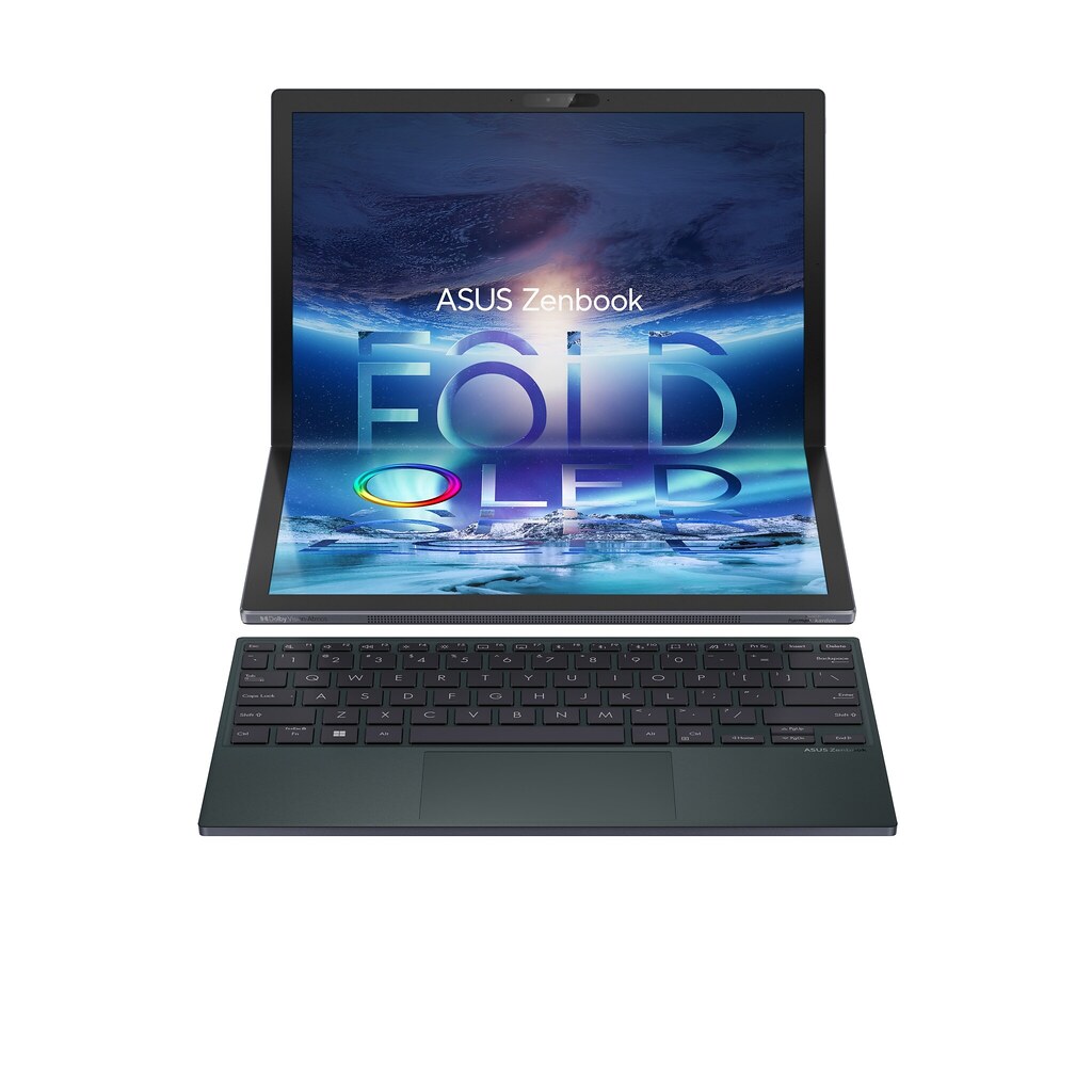 ASUS Zenbook 17 Fold OLED 搭配磁吸式全尺寸ASUS ErgoSense Bluetooth鍵盤和觸控板，開創筆電新紀元。