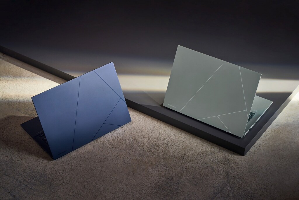 全新Zenbook 14 OLED採用大膽現代化的全新上蓋設計，雅緻的水青瓷和沉思藍兩款新色令人耳目一新。