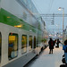 Kajaani railroad station, people returning from holidays