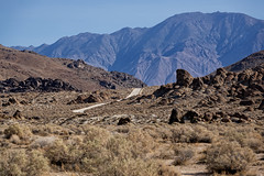 Road in the Alabama Hills to Distant Mountains