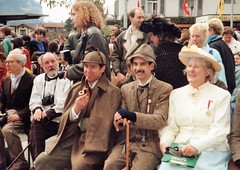 Holmes and Watson have front seats for Les Vaches Dansantes (photo courtesy of Freda Howlett)