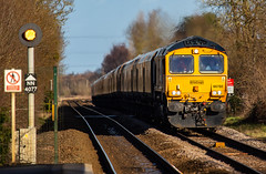 GBRf Class 66/7 no 66782 approaches Rolleston on 04-02-2022 with an Immingham to Ratcliffe loaded coal train.