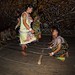 Dayak girls perform a Bamboo dance at Pampang village, Samarinda