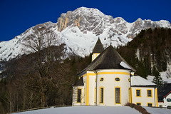 The pilgrimage church of Ettenberg and the Berchtesgadener Hochthron (1972 m)