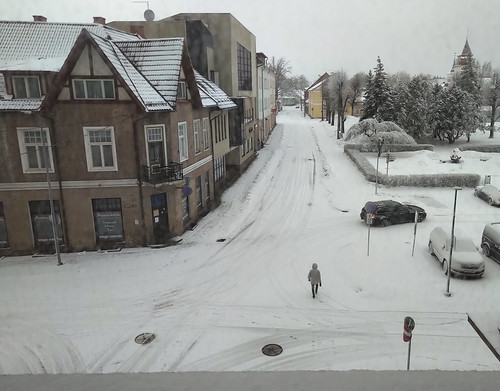 small town snow in Viljandi