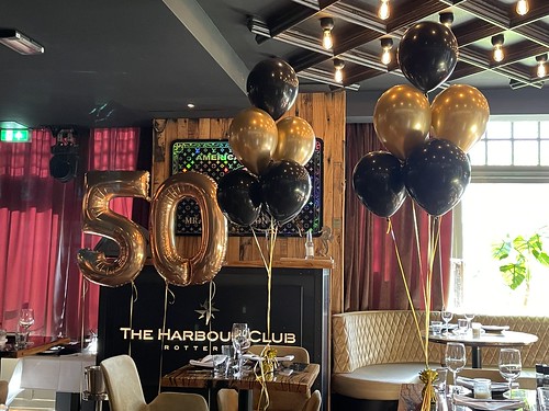 Table Decoration 6 balloons Foilballoon Number 50 Birthday The Harbour Club Rotterdam