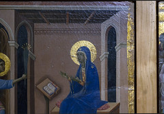 Duccio, Maestà detail with Annunciation of the Death of the Virgin