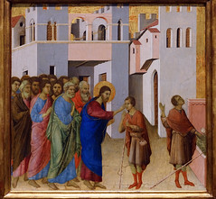 Duccio, Maestà detail with Healing the Blind Man