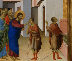 Duccio, Maestà detail with Healing the Blind Man