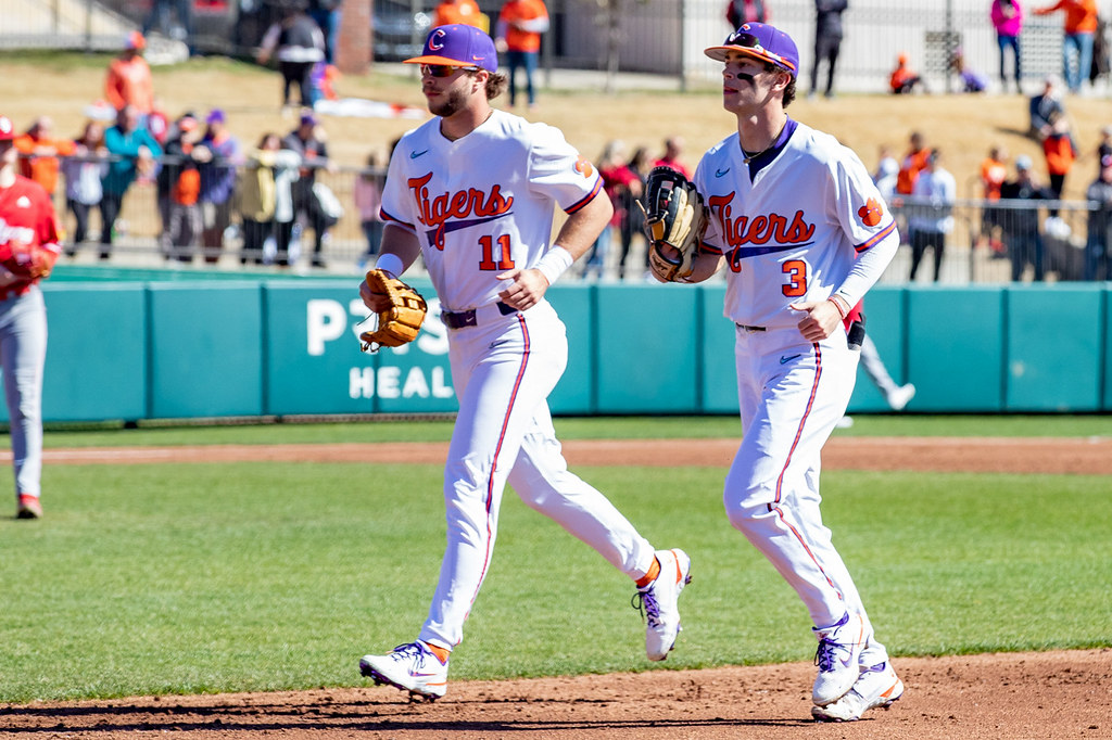 Clemson Baseball Photo of Chad Fairey and Dylan Brewer and indiana