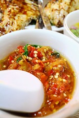 Indonesian spicy sambal at local Ambon restaurant