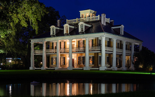 The main house at night - Houmas Plantation,  Louisiana