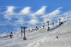 Ski Hill And Clouds