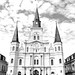 St.LouisCathedral atJacksonSquareBW
