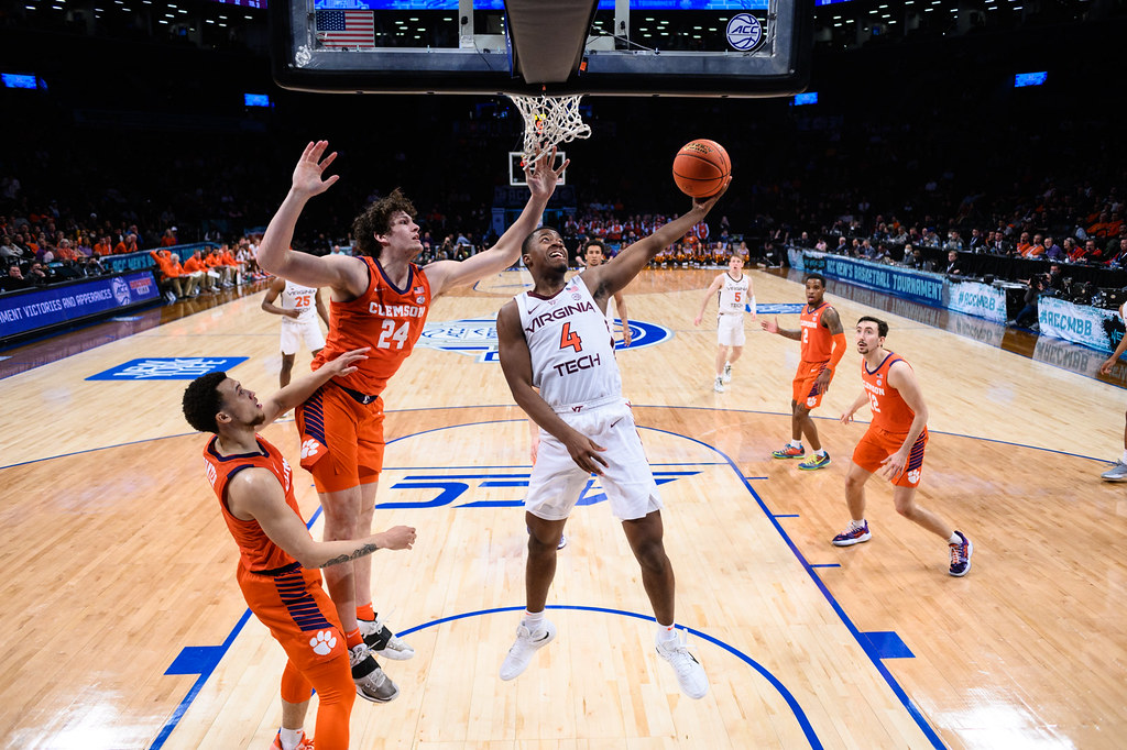 Clemson Basketball Photo of PJ Hall and Virginia Tech