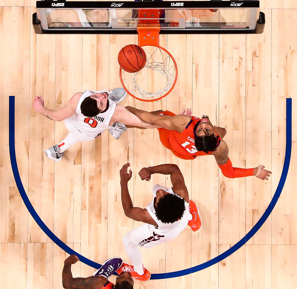Clemson Basketball Photo of David Collins and Virginia Tech