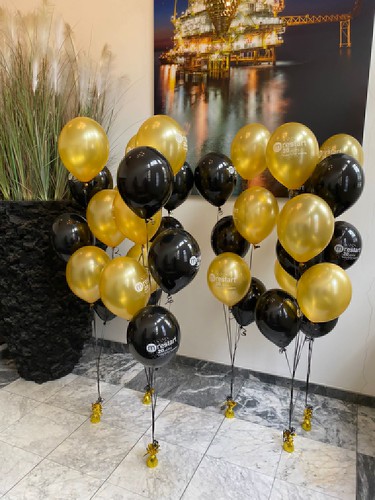 Tafeldeciratie 6ballonnen bedrukt Bedrijfsfeest M Restart Rotterdam