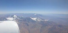 Plane view over the Argentinian Andes