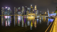 Night View of Central Business District and Esplanade Stage