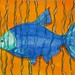 Blue fish. Watercolor.