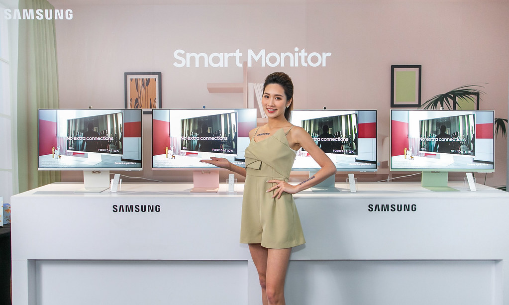 【新聞照片1】智慧聯網螢幕Smart Monitor M8推出象牙白、薔薇粉、湖水綠、夕霧藍四色