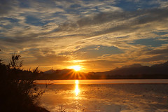 Sunrise at lake Hopfen Sonnenaufgang am Hopfensee