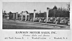 Rawson Motor Sales, Pontiac, Westfield NJ, 1950s