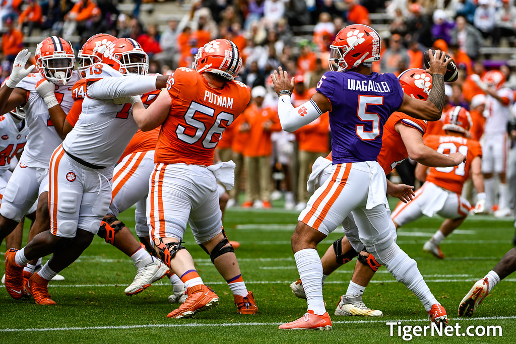 Clemson Football Photo of DJ Uiagalelei and DeMonte Capehart and Will Putnam