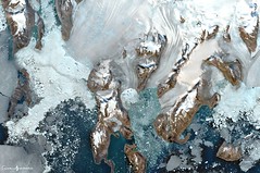 Glaciers breaking into Baffin Bay, Greenland