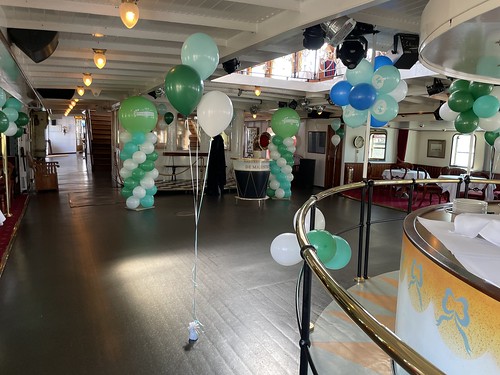 Balloon Column Wide Rond, Table Decoration 3 balloons Ground Decoration Balloon Topiary Printed Corporate Party 12 half Years Jubileum Fruitypack Raderstoomboot the Majesteit Rotterdam