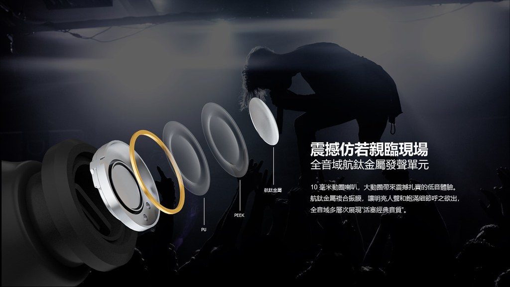 1MORE PistonBuds Pro採用10毫米動圈喇叭，大動圈帶來震撼扎實的重低音體驗。