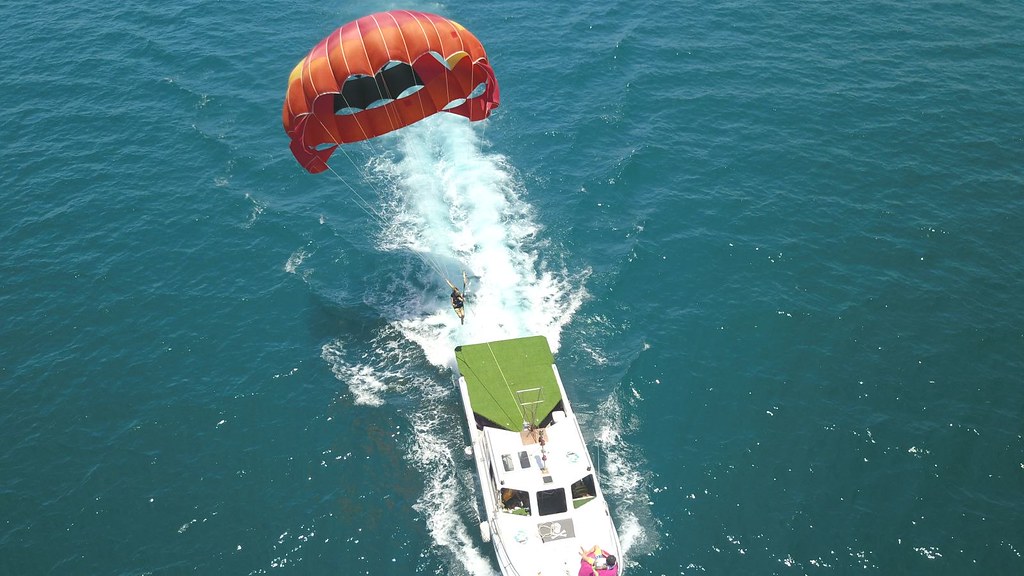(圖3) 澎湖海上拖曳傘體驗，以不同視角俯瞰迷人的澎湖蔚藍海岸線