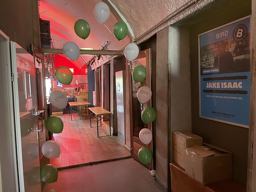 Heliumboog Printed Corporate Party Gemeente Rotterdam bij Bird Podium Restaurant Hofbogen Rotterdam