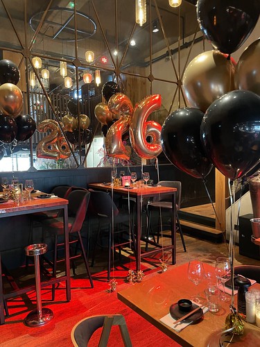 Table Decoration 6 balloons Foilballoon Number 26 Birthday Cafe in the City Rotterdam