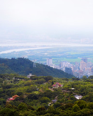 View of Shezi 社子 and the Xindian River 新店河 from Yangminshan 陽明山 in Taipei
