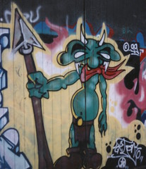 Graffiti from the 90´s Devil with spear 1999 (Probably taken at the youth House on Jagtvej 69 in Copenhagen) photography