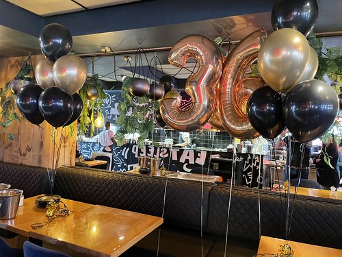 Table Decoration 6 balloons Foilballoon Number 36 Birthday The Oyster Club Rotterdam