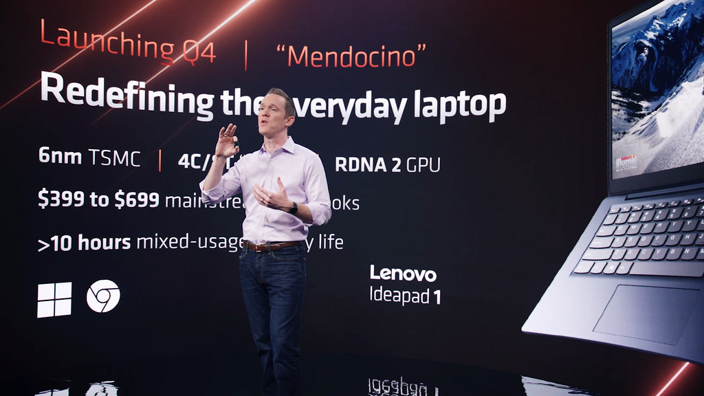 圖四_AMD全球副總裁暨OEM客戶端運算業務總經理Jason Banta展示Mendocino處理器