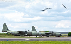 RAF Hercules 'OMEN' Flt recovering to RAF Brize Norton following the Queens Platinum Jubilee 2022 Flypast