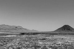 Terlingua Ranch (bnw), looking across the desert to Big Bend NP
