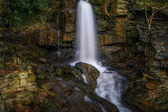 A Bridal Veil waterfall at Lumsdale