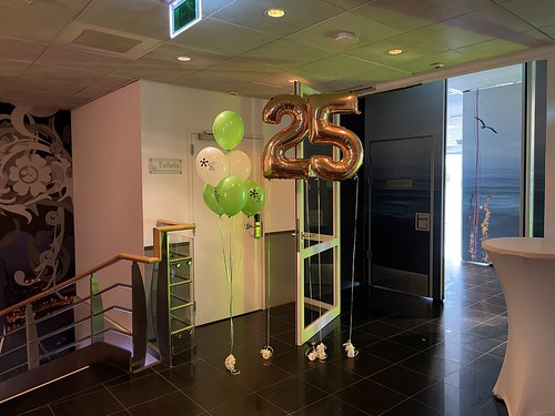 Table Decoration 6 balloons Ground Decoration Printed Foilballoon Number Corporate Party 25 Jubileum the Bok Roijers Gasseling Advocaten Panorama Zaal Inntel Hotel Rotterdam