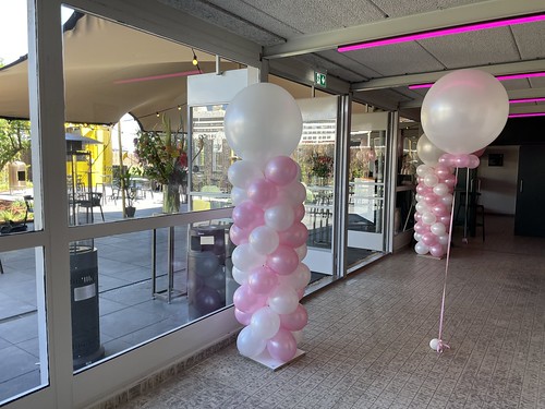 Ballonpilaar Breed Rond en Cloudbuster Rond Trouwen Huwelijk Bruiloft Babyshower Het Steurgebouw Rotterdam
